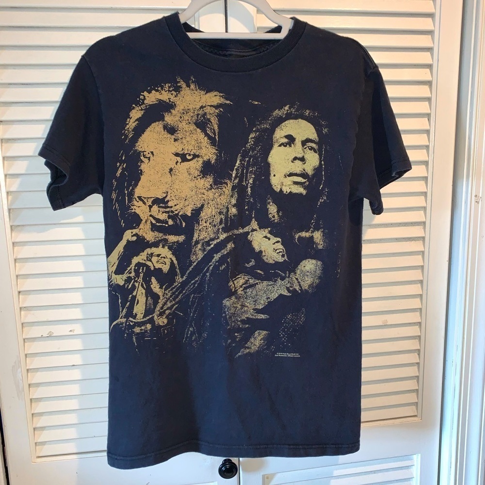 Bob Marley 2010 Zion Rootswear Tshirt faded black Size Small